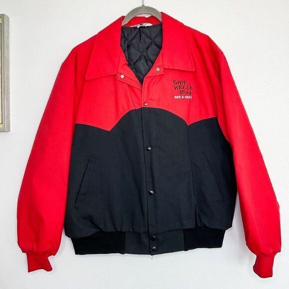 Vintage 90’s western style red black bomber jacket - Picture 1 of 9